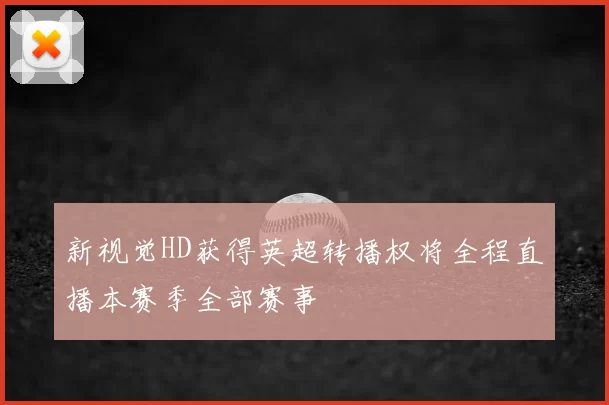 新视觉HD获得英超转播权将全程直播本赛季全部赛事